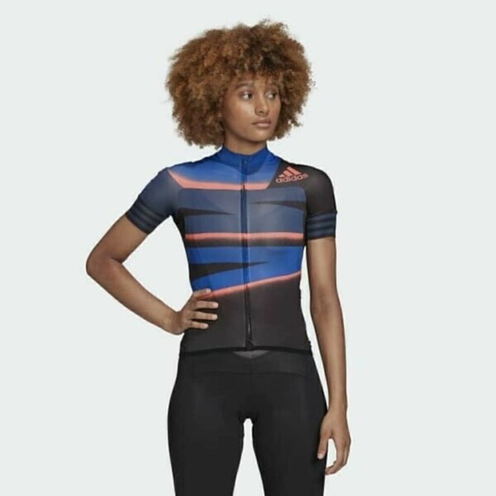 New Adidas Women's Adistar Cycling Jersey Tech Blue M